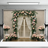 Lofaris Sweet Floral Plants Arched Door Wedding Backdrop